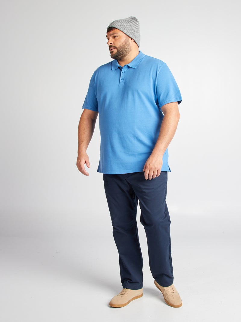 Polo en maille piqué Bleu - Kiabi