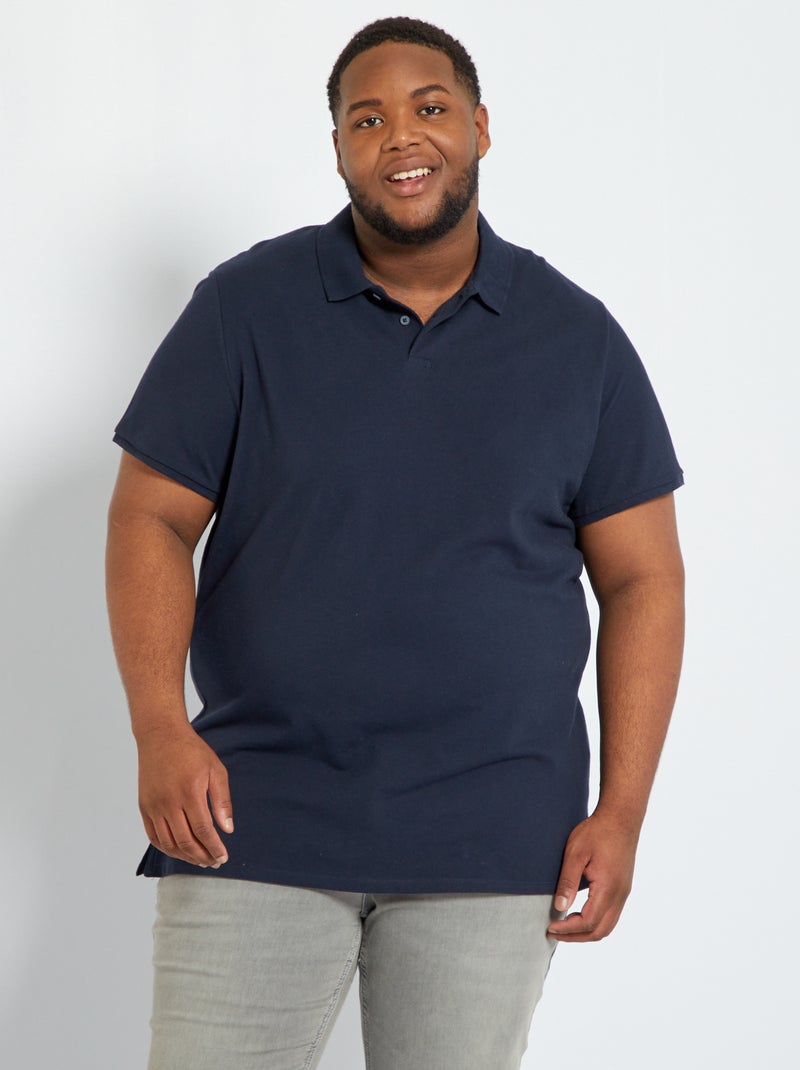 Polo en maille piqué Bleu - Kiabi