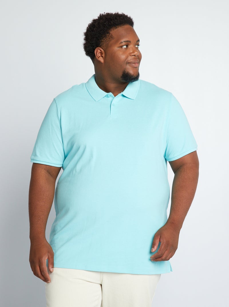 Polo en maille piqué Bleu - Kiabi