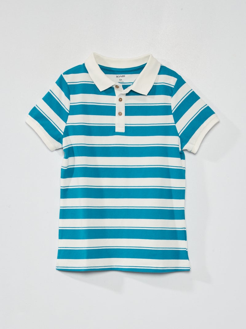Polo en maille piqué Bleu - Kiabi