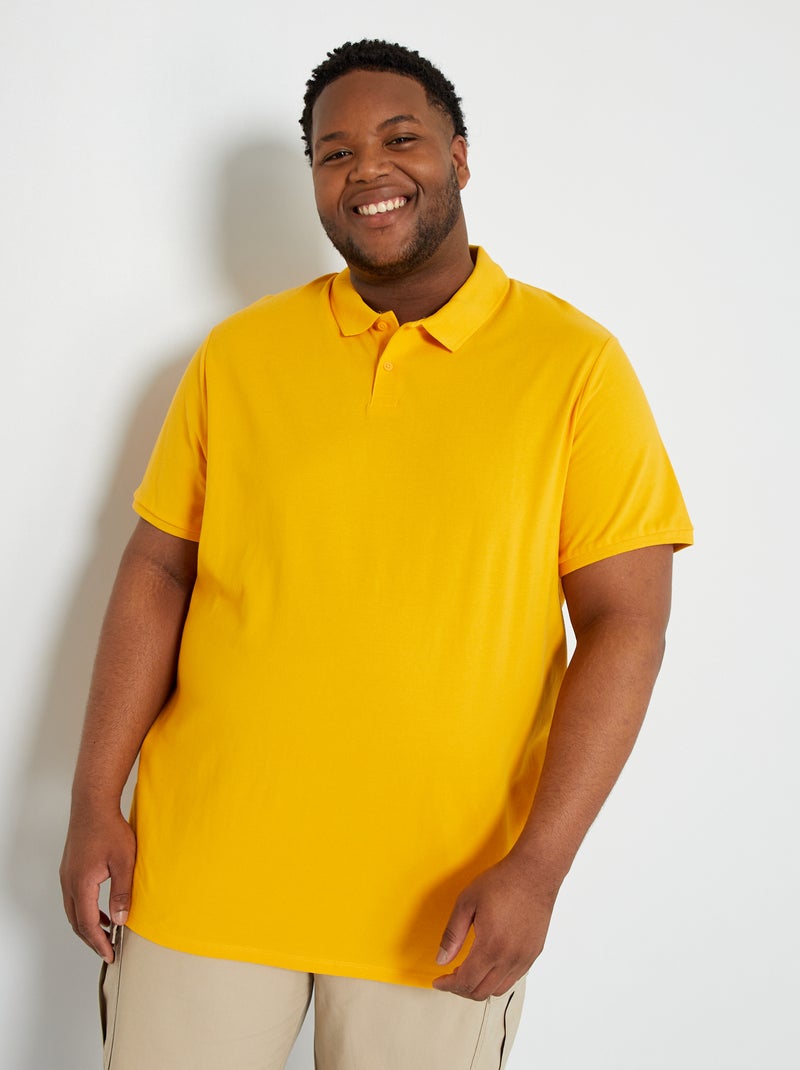 Polo en maille piqué Jaune - Kiabi