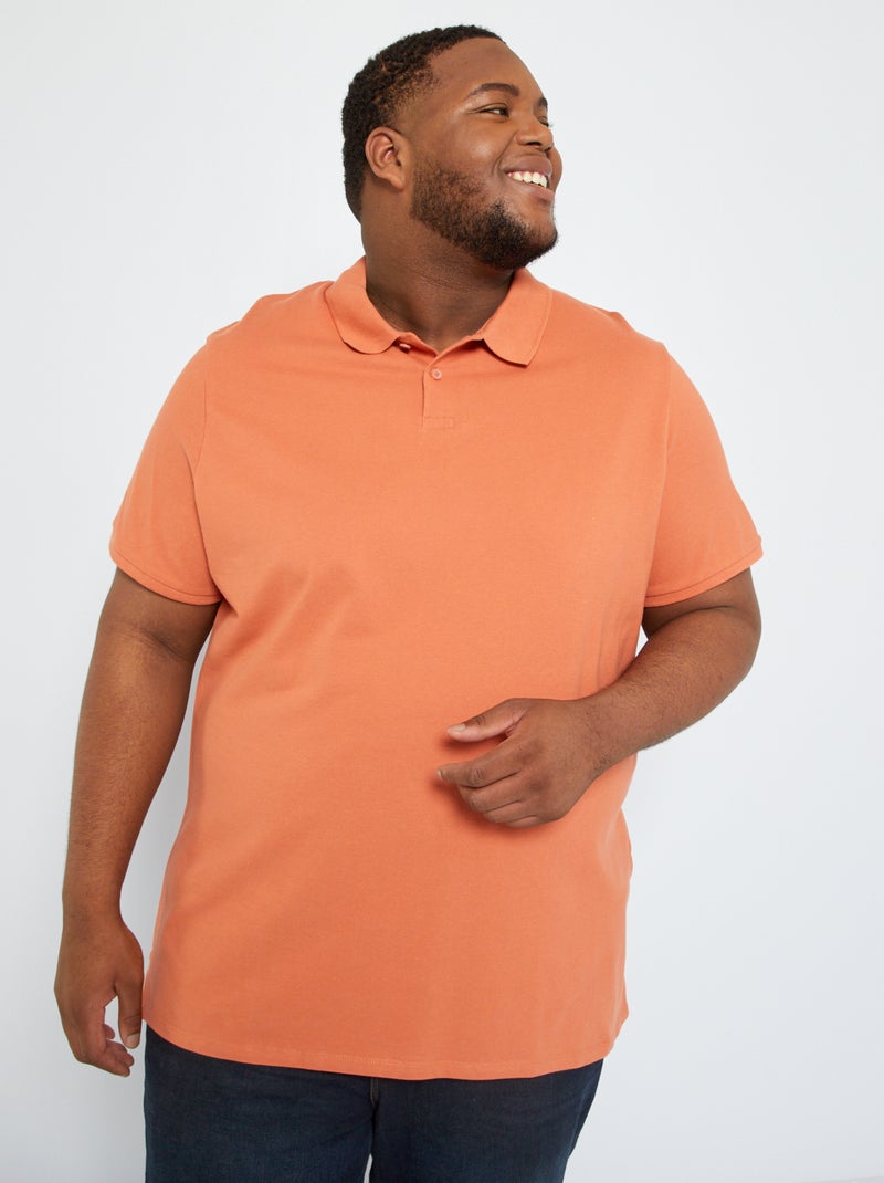 Polo en maille piqué Orange - Kiabi