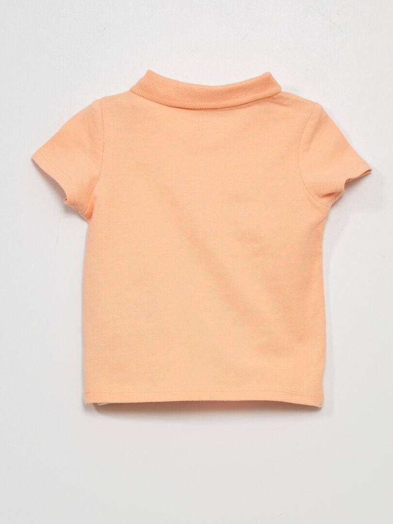 Polo en maille piqué Orange - Kiabi