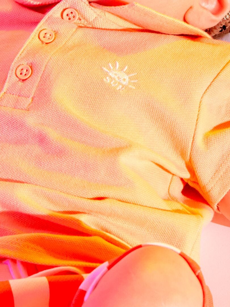 Polo en maille piqué Orange - Kiabi