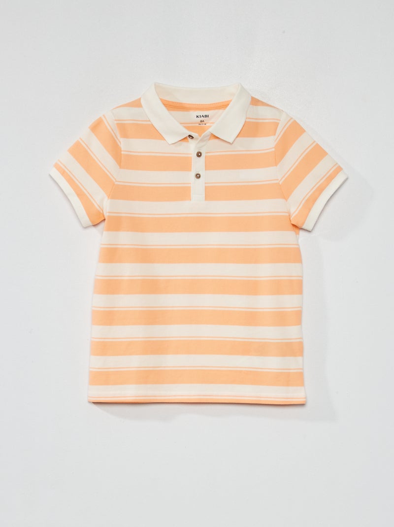 Polo en maille piqué Orange - Kiabi