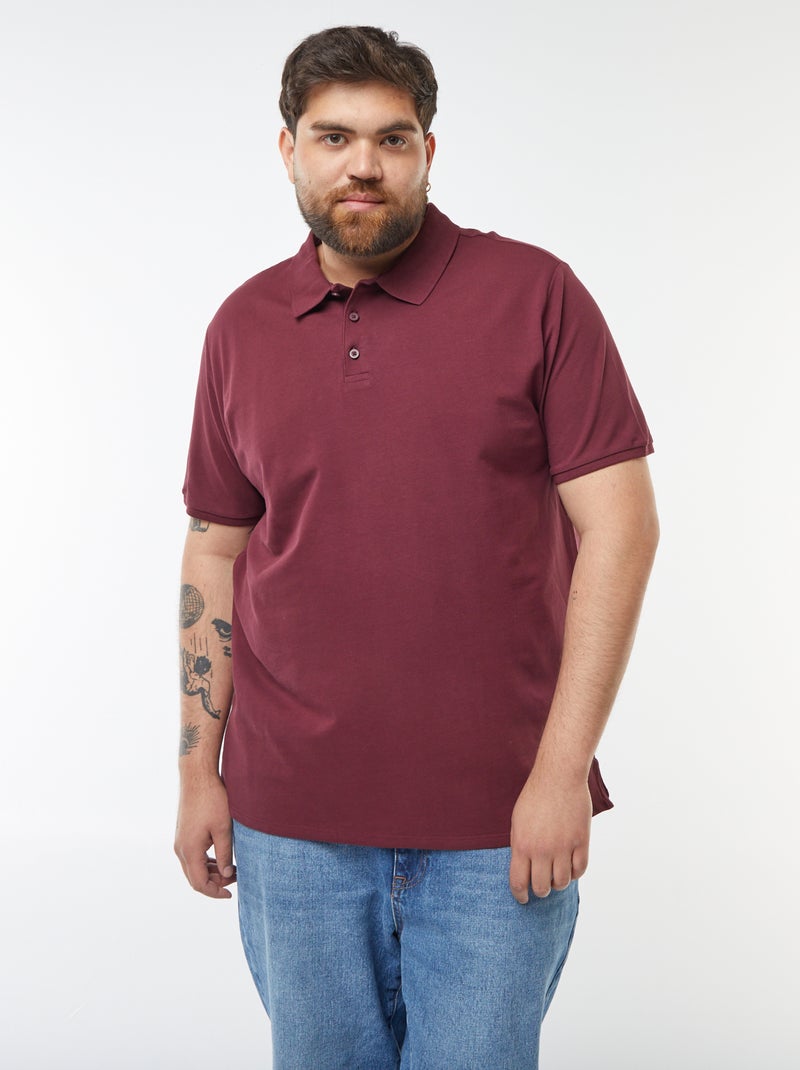 Polo en maille piqué Rouge - Kiabi