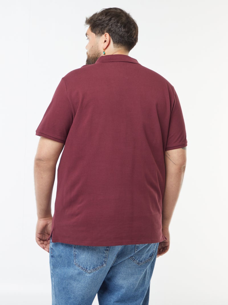 Polo en maille piqué Rouge - Kiabi