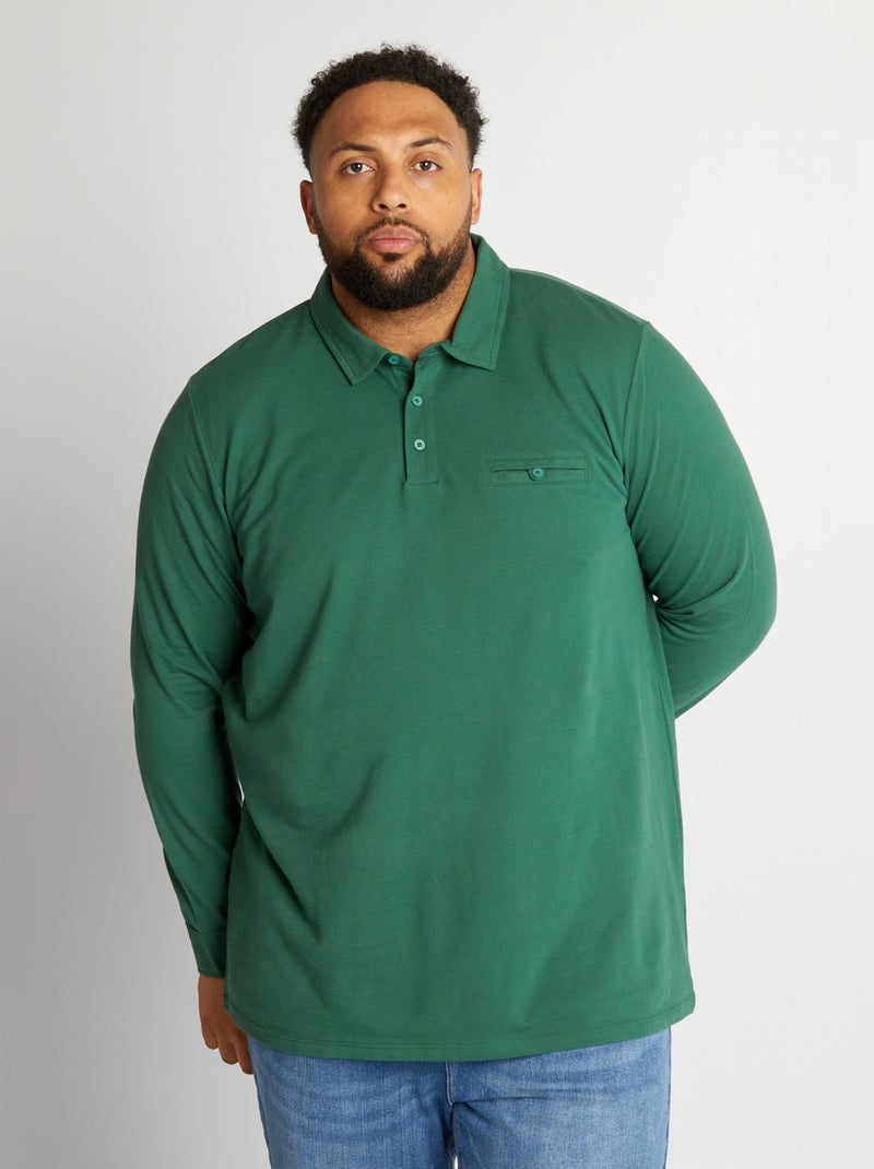 Polo en maille piqué Vert - Kiabi