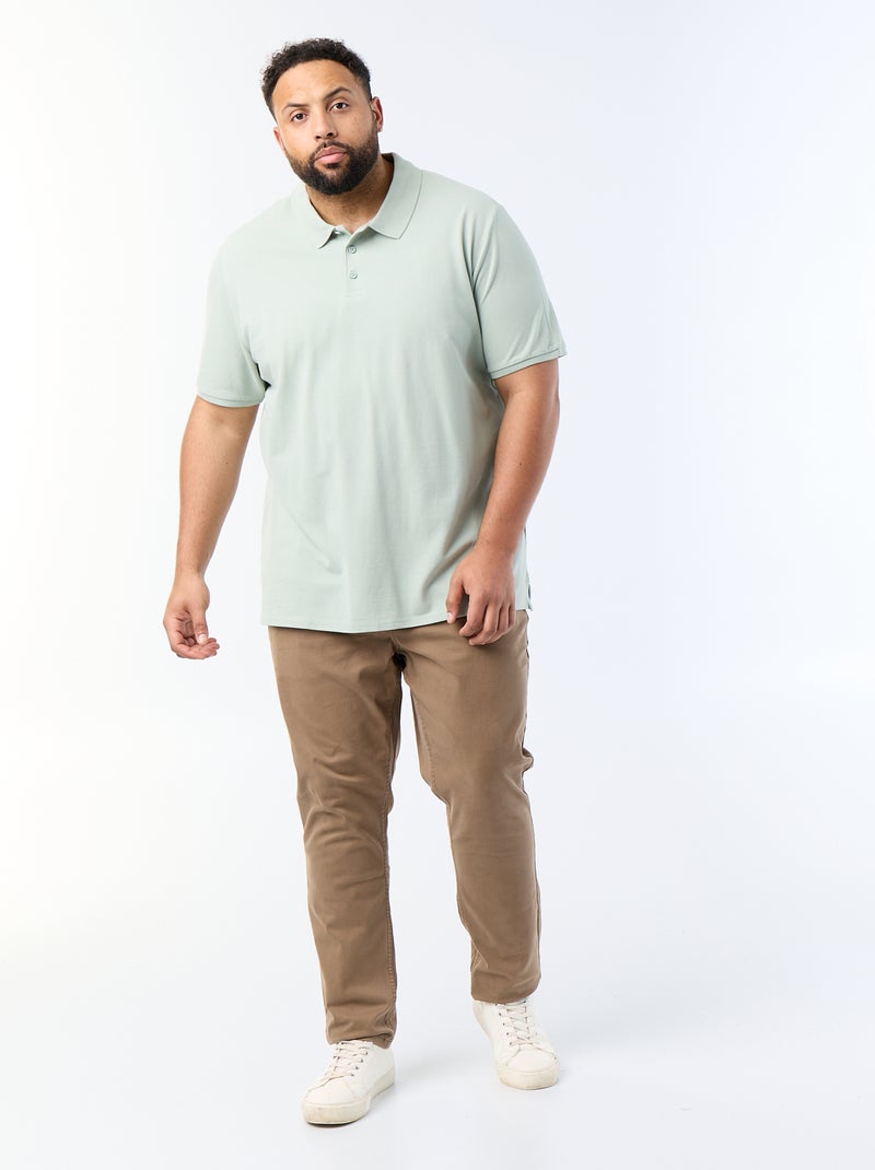 Polo en maille piqué Vert - Kiabi