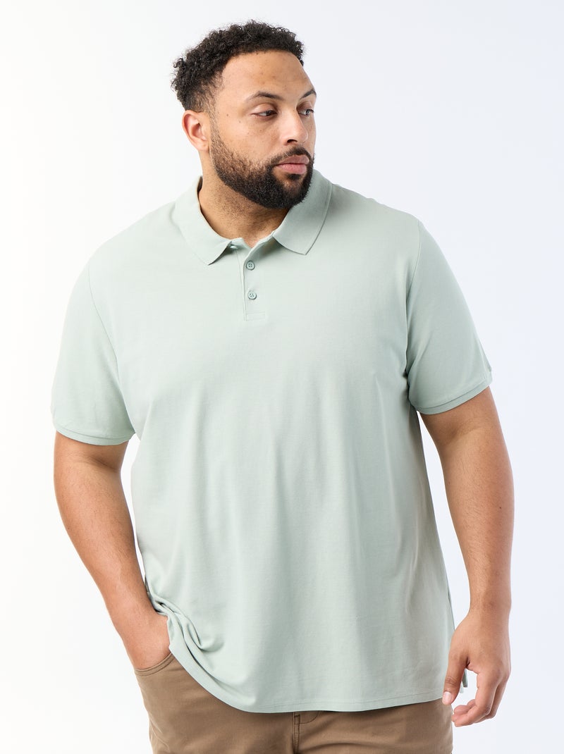 Polo en maille piqué Vert - Kiabi