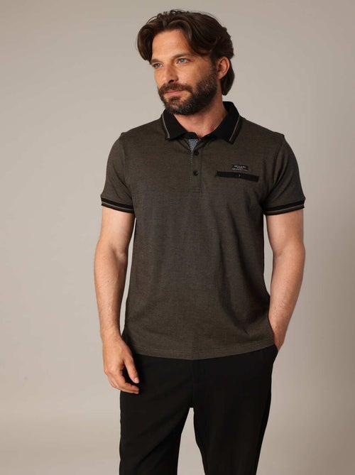 Polo en maille piquée 100% coton avec col contrastant 'Deeluxe' - Kiabi