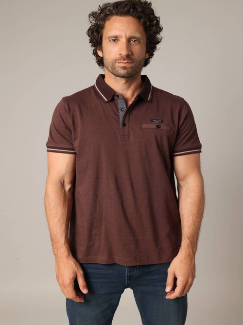 Polo en maille piquée 100% coton avec col contrastant 'Deeluxe' - Kiabi