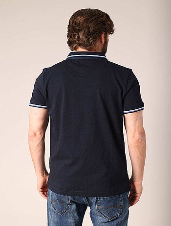 Polo en maille piquée 100 % coton avec col contrasté 'Deeluxe'