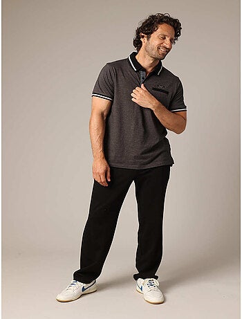 Polo en maille piquée 100 % coton avec col contrasté 'Deeluxe'