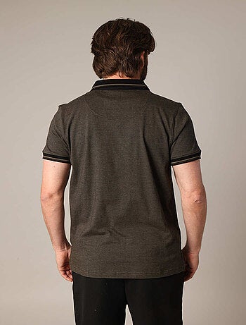 Polo en maille piquée 100 % coton avec col contrasté 'Deeluxe'