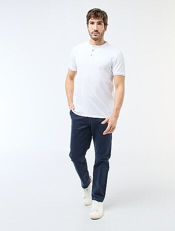 Polo en maille piquée homme à col tunisien