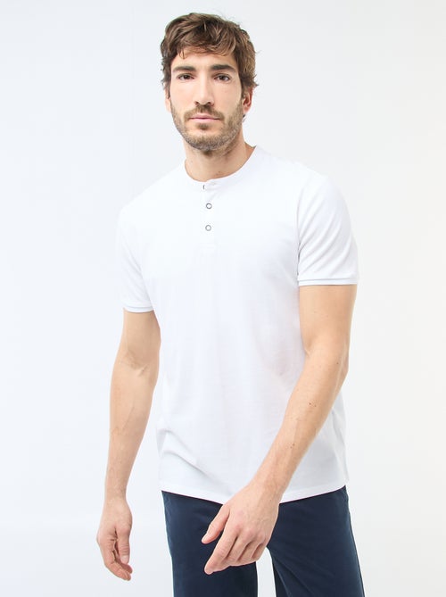 Polo en maille piquée à col tunisien Homme - Kiabi Polo en maille piquée à col tunisien Homme - Kiabi