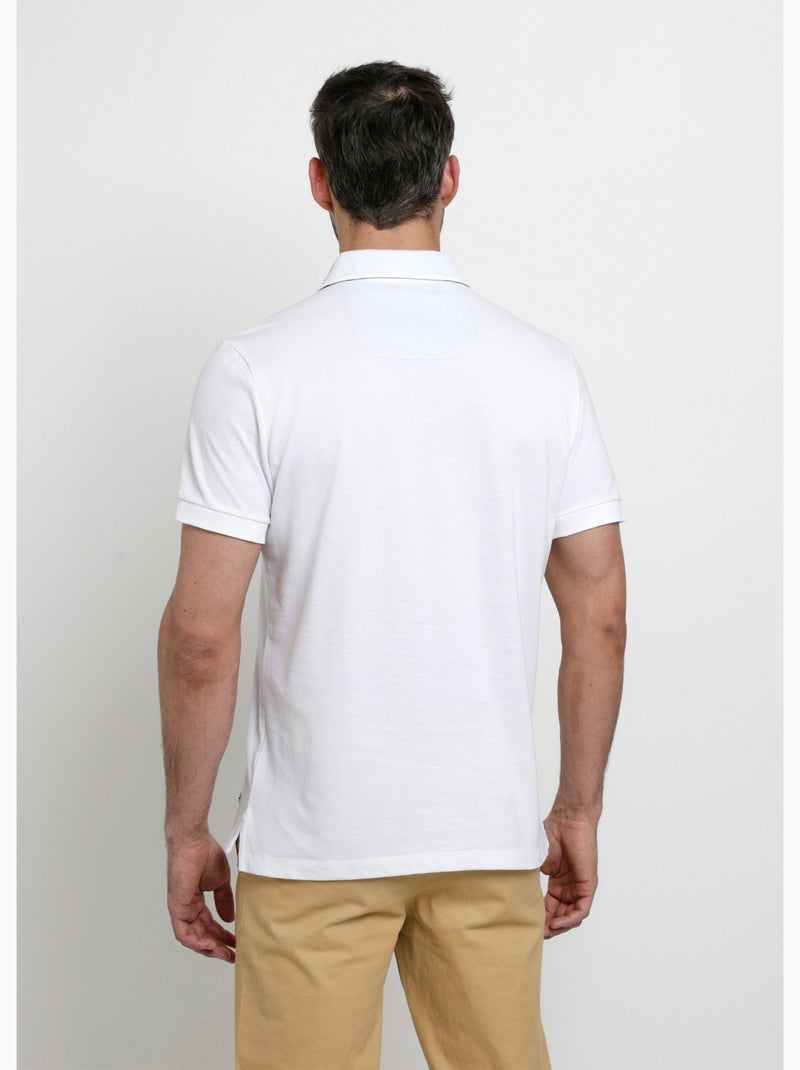 Polo en maille piquée à manches courtes - AFIBEL Blanc - Kiabi