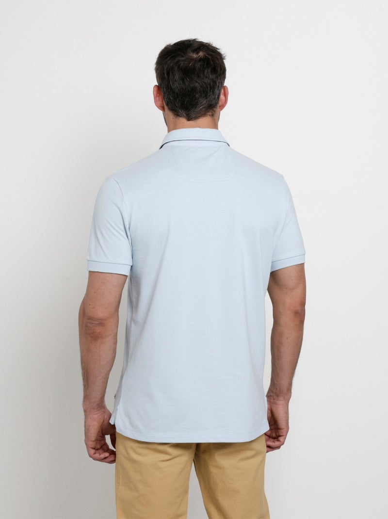Polo en maille piquée à manches courtes - AFIBEL Bleu ciel - Kiabi