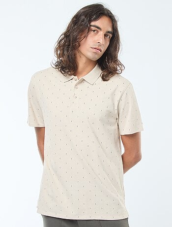 Polo en maille piquée à manches courtes et motif