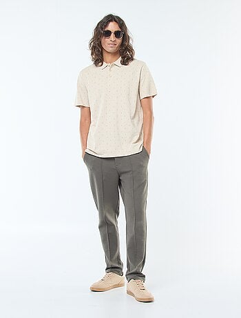 Polo en maille piquée à manches courtes et motif