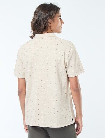 Polo en maille piquée à manches courtes et motif