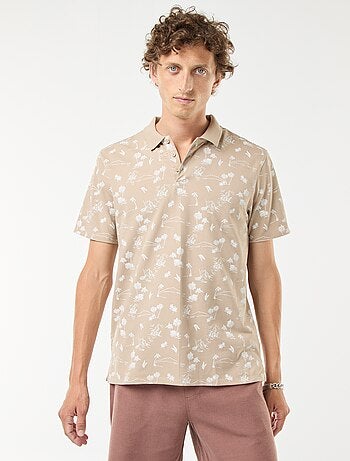 Polo en maille piquée avec motif all-over