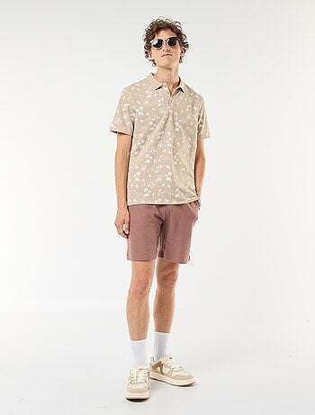 Polo en maille piquée avec motif all-over