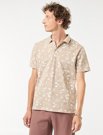 Polo en maille piquée avec motif all-over