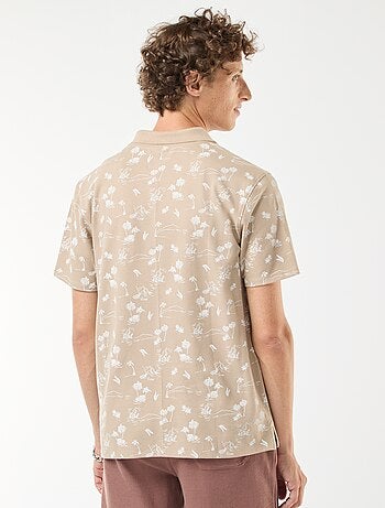 Polo en maille piquée avec motif all-over