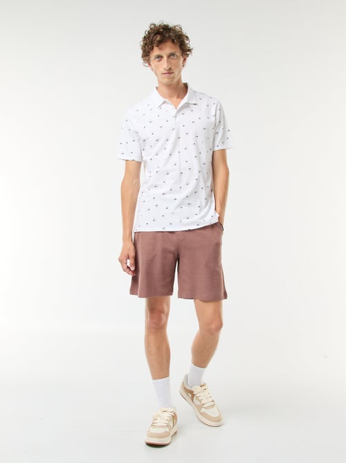 Polo en maille piquée avec motif all-over - Kiabi