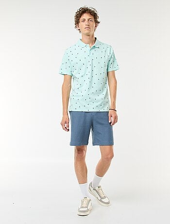 Polo en maille piquée avec motif all-over