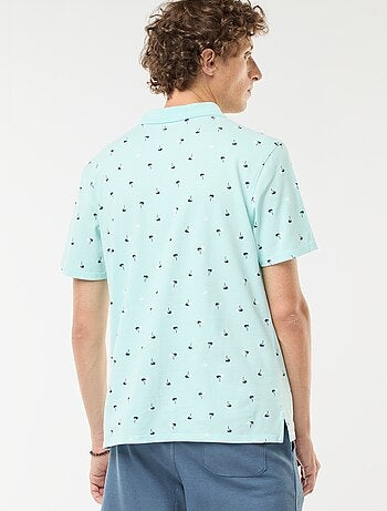 Polo en maille piquée avec motif all-over
