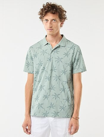 Polo en maille piquée avec motif all-over