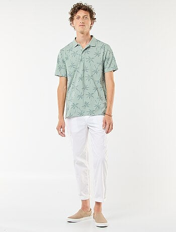 Polo en maille piquée avec motif all-over