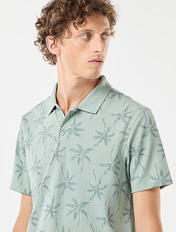 Polo en maille piquée avec motif all-over