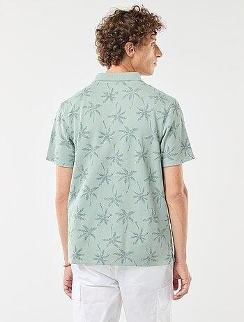 Polo en maille piquée avec motif all-over
