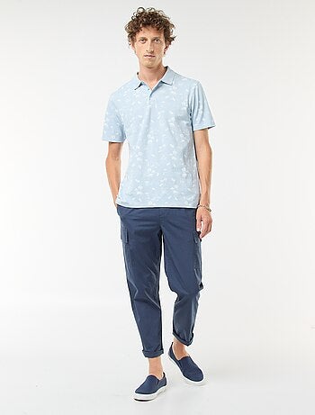 Polo en maille piquée avec motif all-over