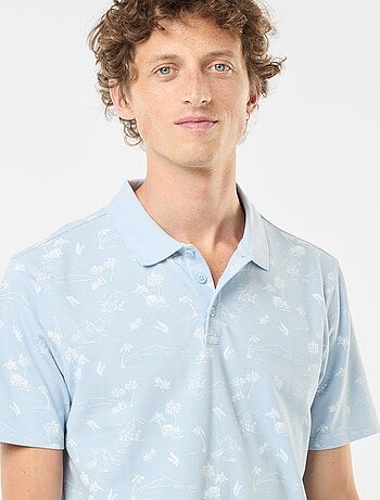 Polo en maille piquée avec motif all-over
