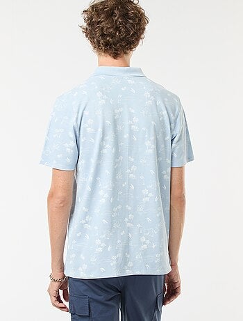 Polo en maille piquée avec motif all-over