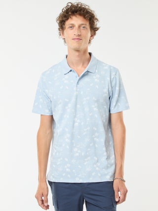 Polo en maille piquée avec motif all-over