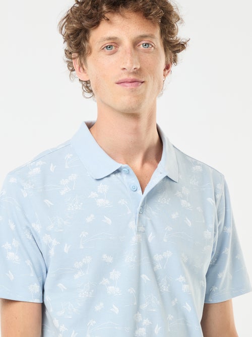 Polo en maille piquée avec motif all-over - Kiabi