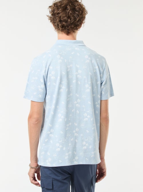 Polo en maille piquée avec motif all-over - Kiabi