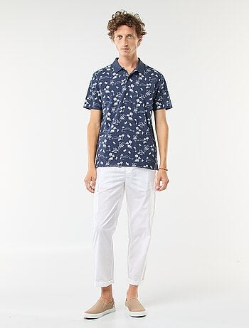 Polo en maille piquée avec motif all-over