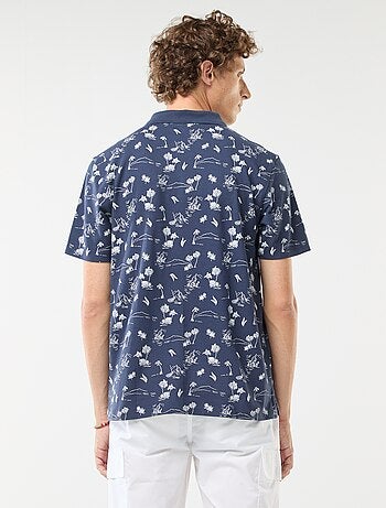 Polo en maille piquée avec motif all-over