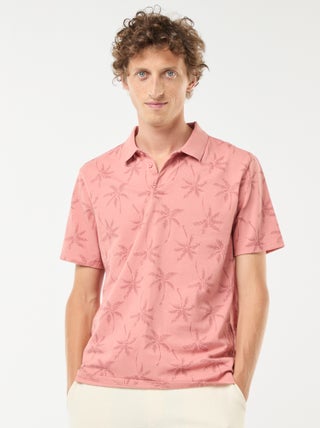 Polo en maille piquée avec motif all-over