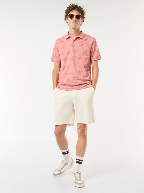 Polo en maille piquée avec motif all-over - Kiabi