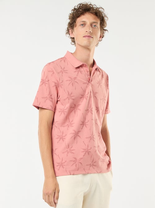 Polo en maille piquée avec motif all-over - Kiabi
