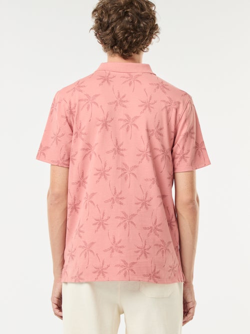 Polo en maille piquée avec motif all-over - Kiabi