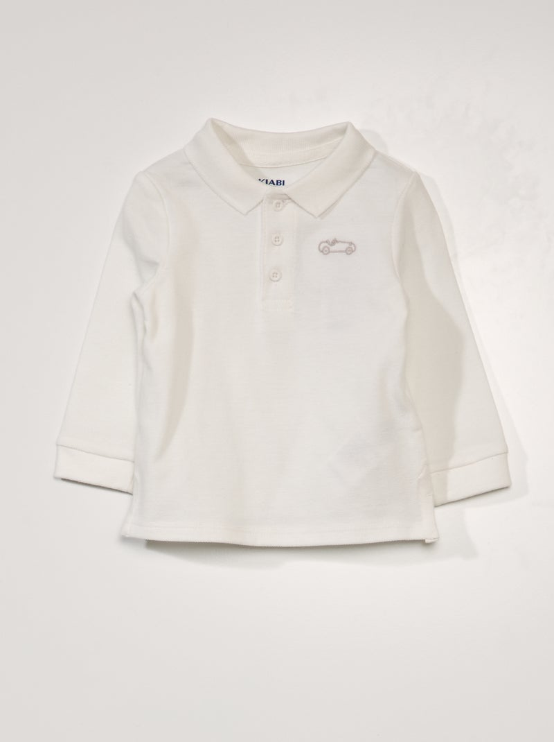 Polo en maille piquée Blanc - Kiabi
